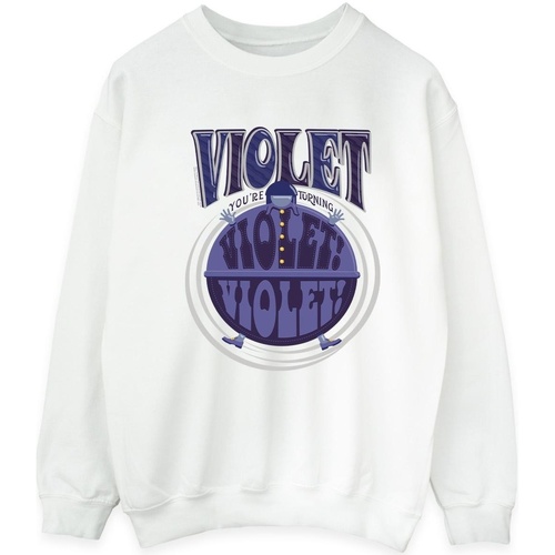 textil Hombre Sudaderas Willy Wonka Violet Turning Violet Blanco