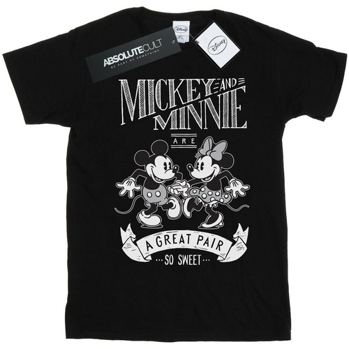 textil Mujer Camisetas manga larga Disney Mickey And Minnie Mouse Great Pair Negro