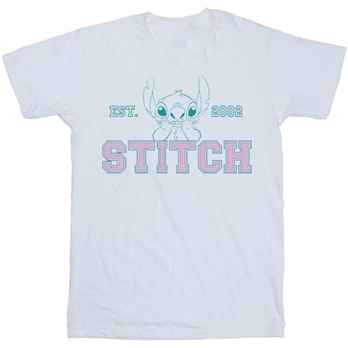 textil Niña Camisetas manga larga Disney Lilo And Stitch Collegial Pastel Blanco