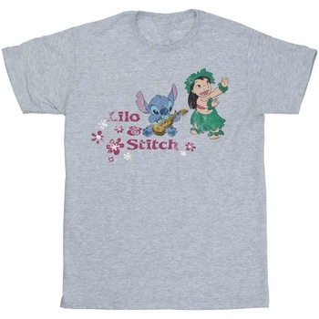 textil Niña Camisetas manga larga Disney Lilo And Stitch Hawaii Gris