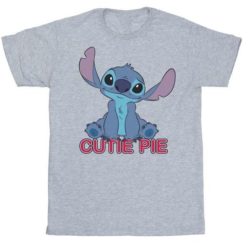 textil Niña Camisetas manga larga Disney Lilo And Stitch Stitch Cutie Pie Gris