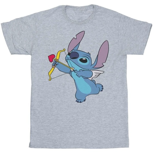 textil Niña Camisetas manga larga Disney Lilo And Stitch Stitch Cupid Valentines Gris