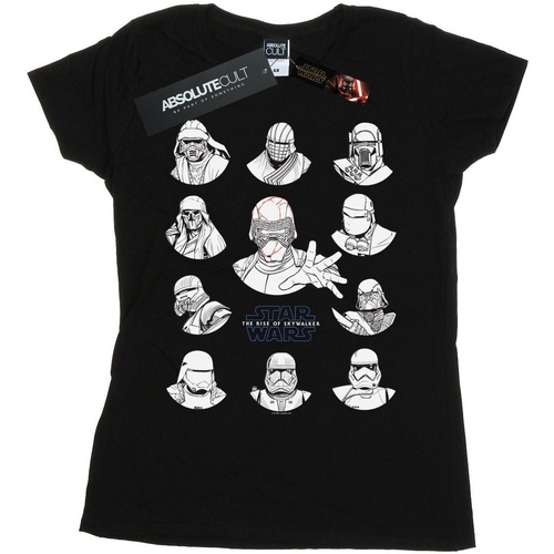 textil Mujer Camisetas manga larga Star Wars: The Rise Of Skywalker First Order Character Line Up Mono Negro