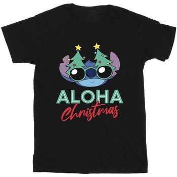 textil Niña Camisetas manga larga Disney Lilo And Stitch Christmas Tree Shades Negro
