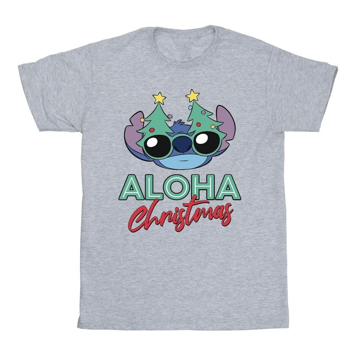 textil Niña Camisetas manga larga Disney Lilo And Stitch Christmas Tree Shades Gris