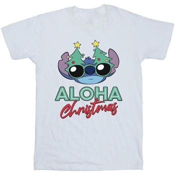 textil Niña Camisetas manga larga Disney Lilo And Stitch Christmas Tree Shades Blanco