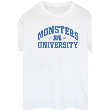 textil Mujer Camisetas manga larga Disney Monsters University Logo Blanco