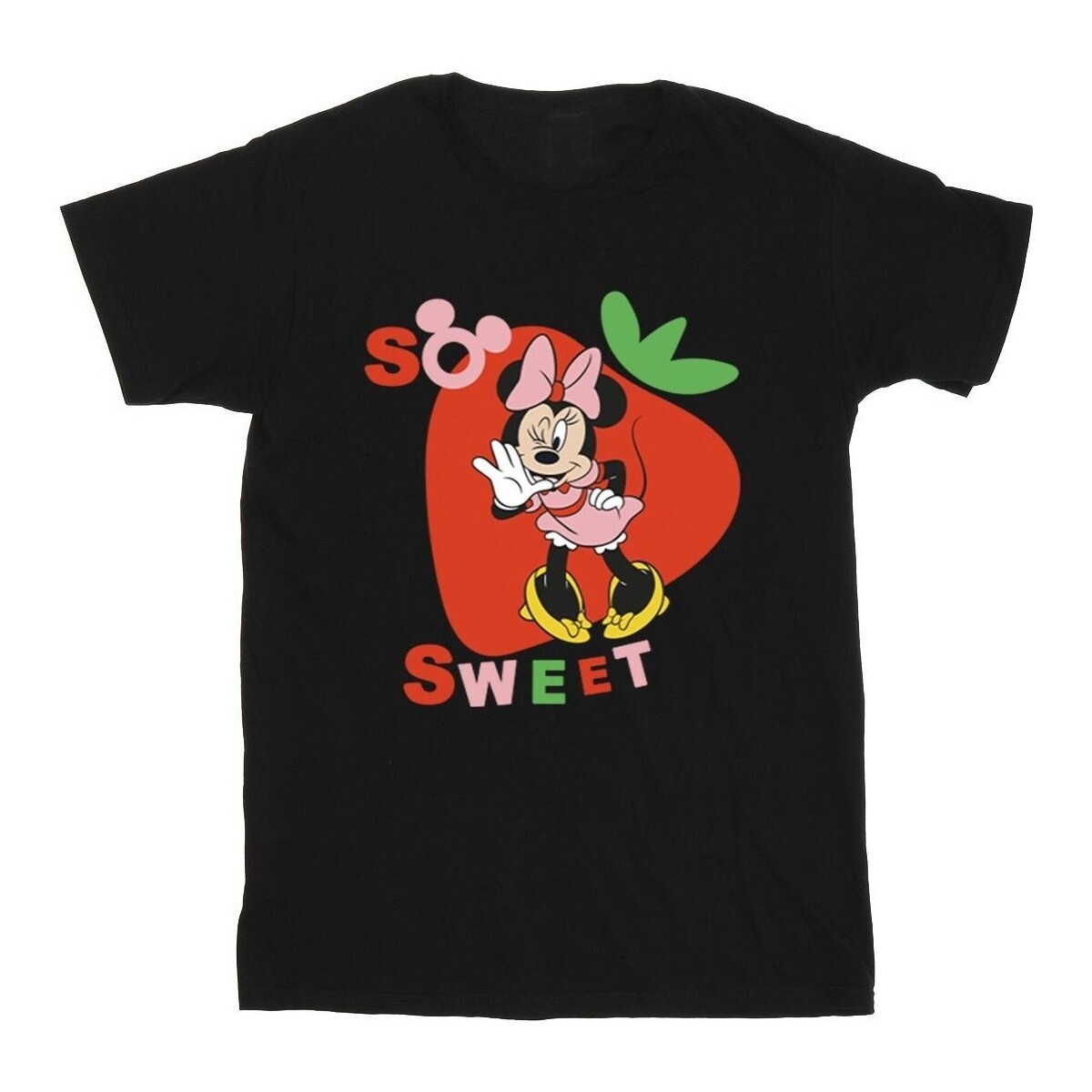 textil Niña Camisetas manga larga Disney Minnie Mouse So Sweet Strawberry Negro