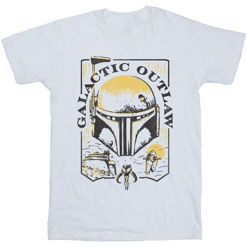 textil Niño Camisetas manga corta Star Wars: The Book Of Boba Fett Galactic Outlaw Distress Blanco