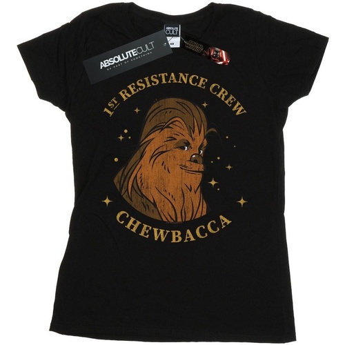 textil Mujer Camisetas manga larga Star Wars: The Rise Of Skywalker Chewbacca First Resistance Crew Negro