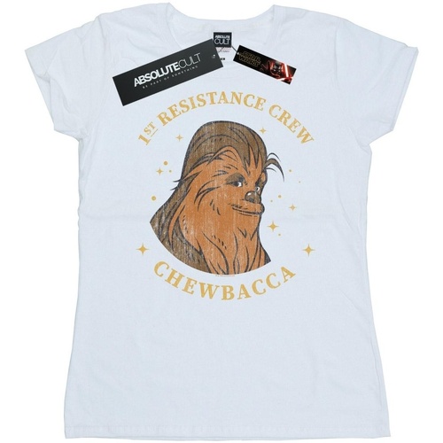 textil Mujer Camisetas manga larga Star Wars: The Rise Of Skywalker Chewbacca First Resistance Crew Blanco