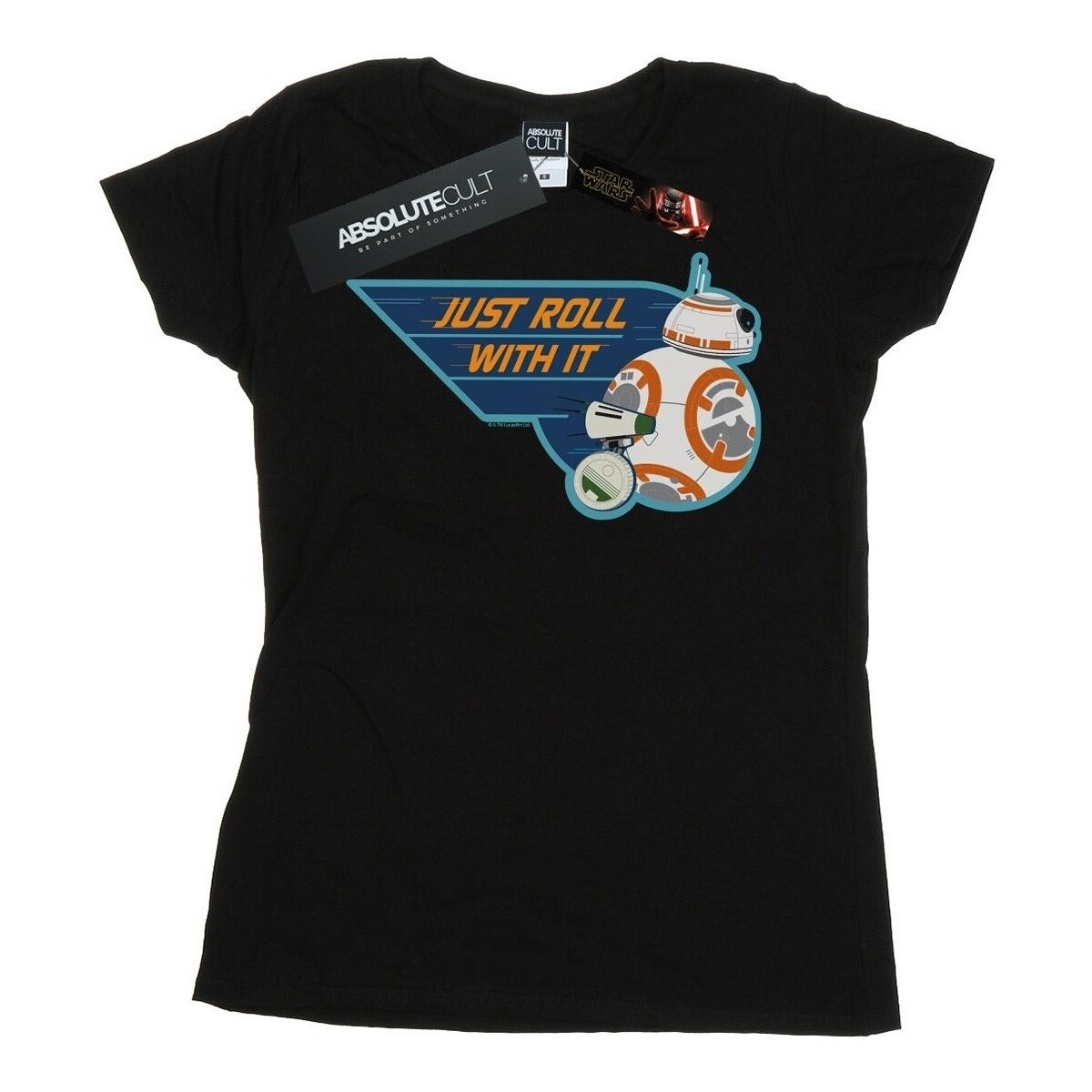 textil Mujer Camisetas manga larga Star Wars: The Rise Of Skywalker D-O & BB-8 Just Roll With It Negro