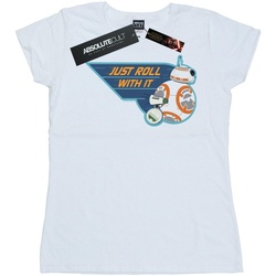 textil Mujer Camisetas manga larga Star Wars: The Rise Of Skywalker D-O & BB-8 Just Roll With It Blanco