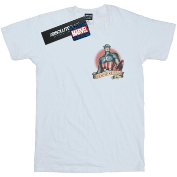 textil Niña Camisetas manga larga Marvel Captain America Tattoo Breast Print Blanco