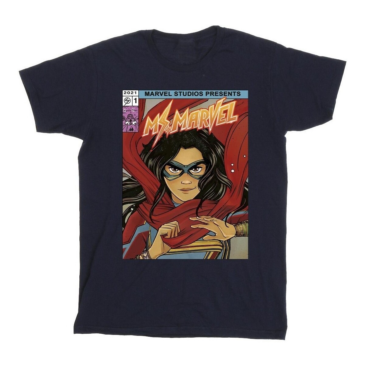 textil Hombre Camisetas manga larga Marvel Ms  Comic Poster Azul