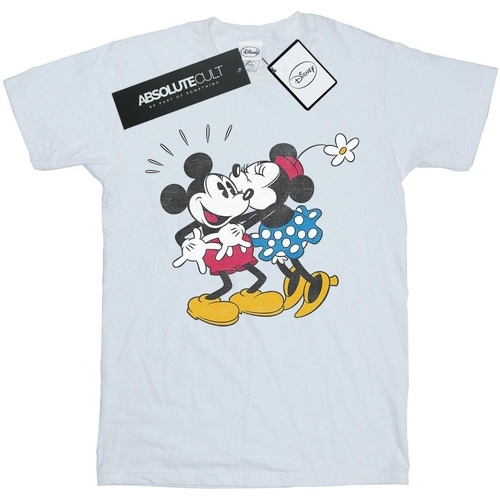 textil Hombre Camisetas manga larga Disney Mickey Mouse Mickey And Minnie Kiss Blanco