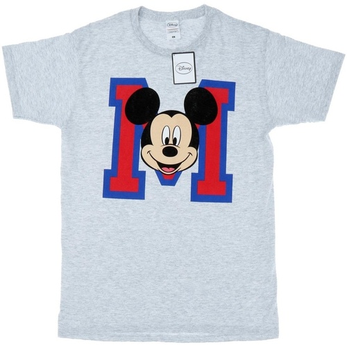textil Hombre Camisetas manga larga Disney Mickey Mouse M Face Gris