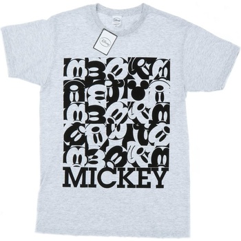 textil Hombre Camisetas manga larga Disney Mickey Mouse Grid Gris