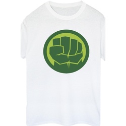 textil Mujer Camisetas manga larga Marvel Hulk Chest Logo Blanco