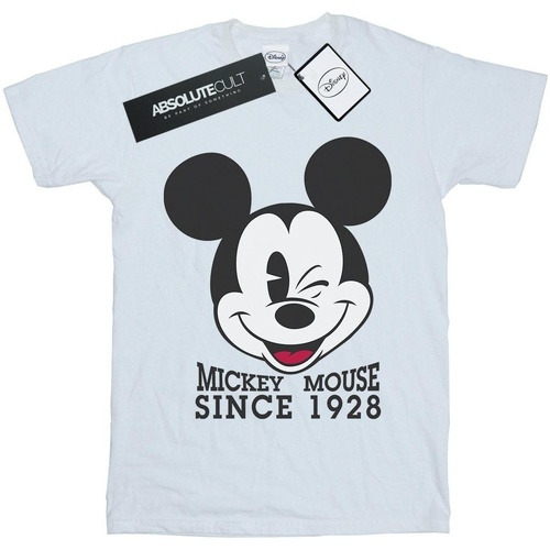 textil Hombre Camisetas manga larga Disney Mickey Mouse Since 1928 Blanco