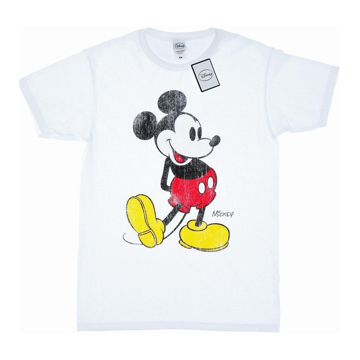 textil Hombre Camisetas manga larga Disney Mickey Mouse Classic Kick Blanco