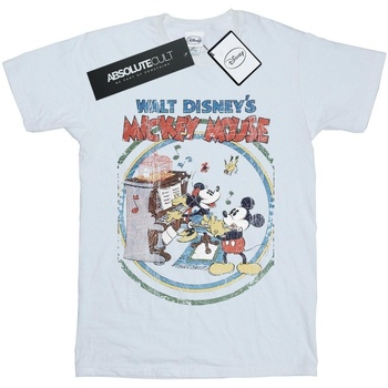 textil Hombre Camisetas manga larga Disney Mickey Mouse Piano Blanco