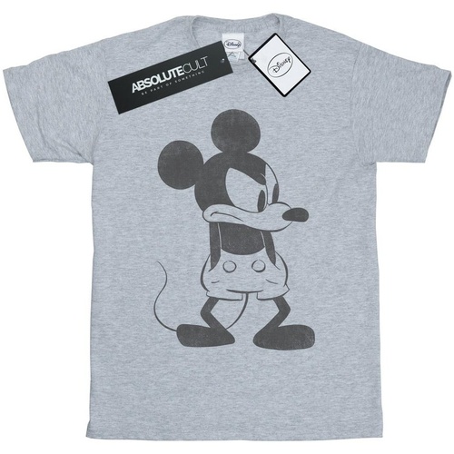 textil Hombre Camisetas manga larga Disney Mickey Mouse Angry Gris