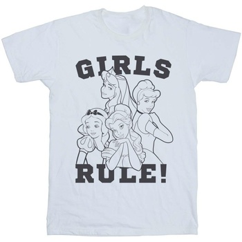 textil Mujer Camisetas manga larga Disney Princesses Girls Rule Blanco