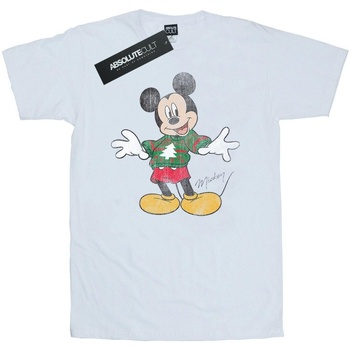 textil Hombre Camisetas manga larga Disney Mickey Mouse Christmas Jumper Blanco