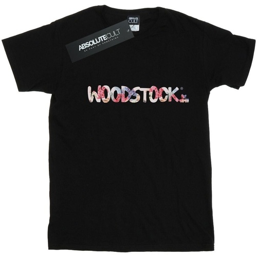 textil Mujer Camisetas manga larga Woodstock Logo Floral Negro