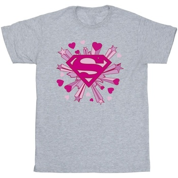 Dc Comics Superman Pink Hearts And Stars Logo Gris