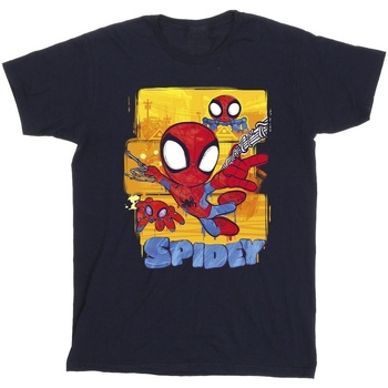 textil Niño Camisetas manga corta Marvel Spidey And His Amazing Friends Flying Azul