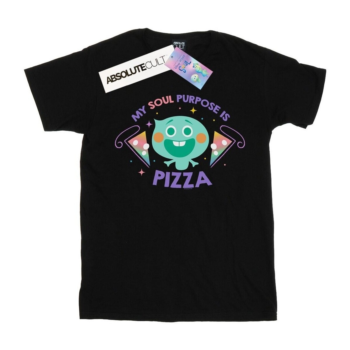 textil Niño Camisetas manga corta Disney Soul 22 Soul Purpose Is Pizza Negro