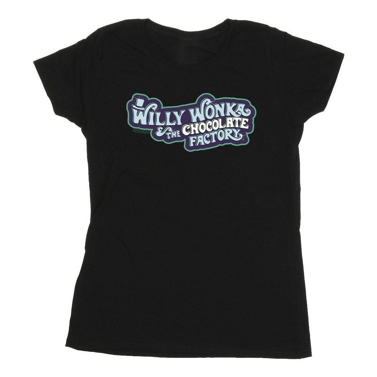 textil Mujer Camisetas manga larga Willy Wonka Chocolate Factory Logo Negro