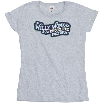 textil Mujer Camisetas manga larga Willy Wonka Chocolate Factory Logo Gris