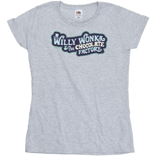 textil Mujer Camisetas manga larga Willy Wonka Chocolate Factory Logo Gris