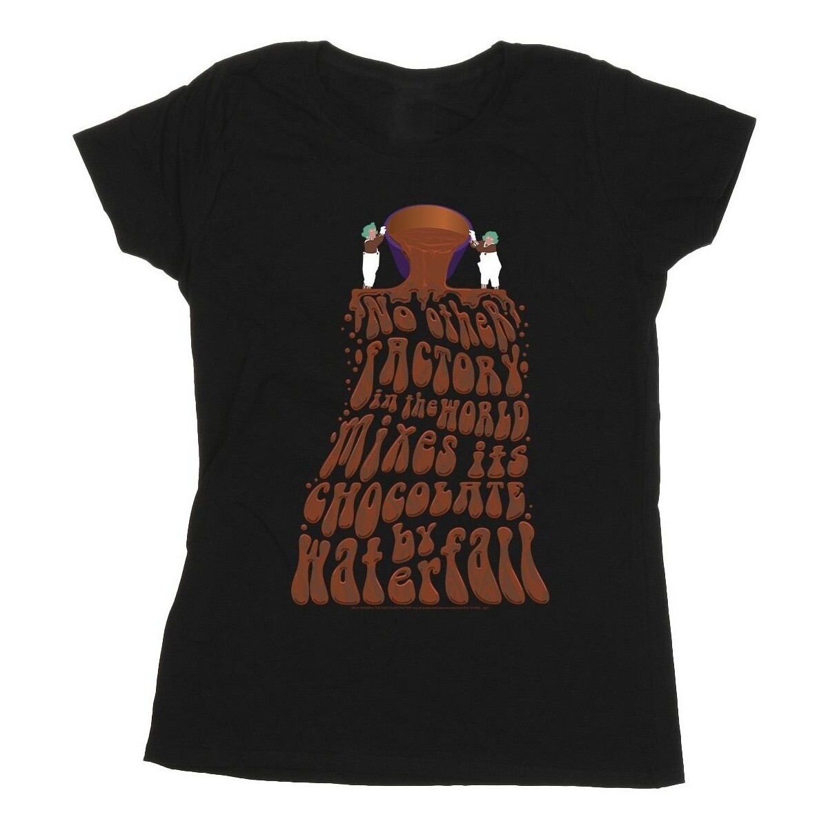 textil Mujer Camisetas manga larga Willy Wonka Chocolate Waterfall Negro