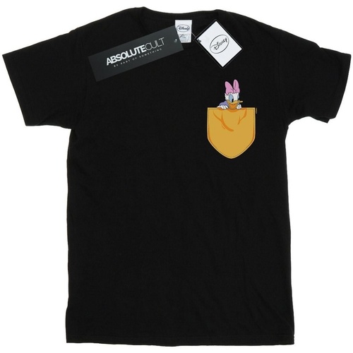textil Hombre Camisetas manga larga Disney Daisy Duck Faux Pocket Negro