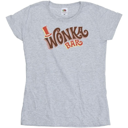 textil Mujer Camisetas manga larga Willy Wonka Bar Logo Gris