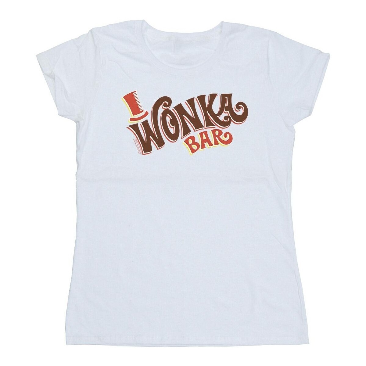 textil Mujer Camisetas manga larga Willy Wonka Bar Logo Blanco