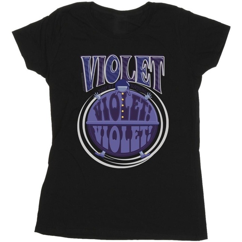textil Mujer Camisetas manga larga Willy Wonka Violet Turning Violet Negro