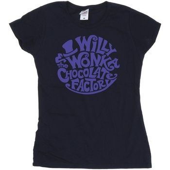 textil Mujer Camisetas manga larga Willy Wonka & The Chocolate Fact Typed Logo Azul