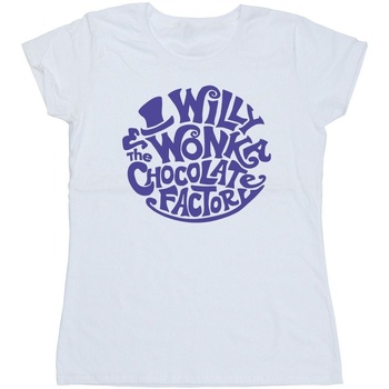 textil Mujer Camisetas manga larga Willy Wonka & The Chocolate Fact Typed Logo Blanco