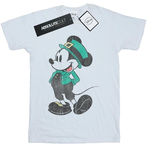 textil Hombre Camisetas manga larga Disney Mickey Mouse St Patrick Costume Blanco