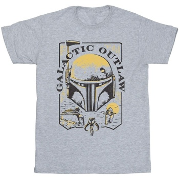 textil Niña Camisetas manga larga Star Wars: The Book Of Boba Fett Galactic Outlaw Distress Gris