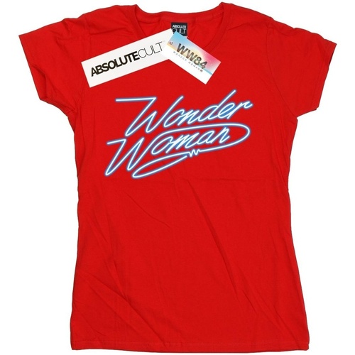 textil Mujer Camisetas manga larga Dc Comics Wonder Woman 84 Neon Wonder Woman Rojo