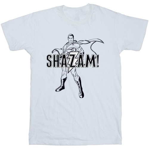 textil Niña Camisetas manga larga Dc Comics Shazam Outline Blanco
