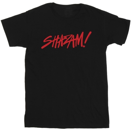 textil Niña Camisetas manga larga Dc Comics Shazam Fury Of The Gods Spray Paint Logo Negro