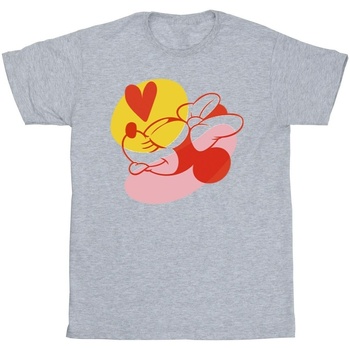textil Hombre Camisetas manga larga Disney Minnie Mouse Tongue Heart Gris