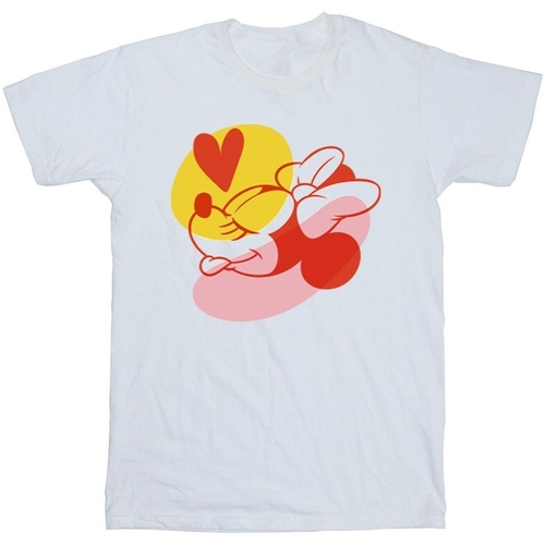 textil Hombre Camisetas manga larga Disney Minnie Mouse Tongue Heart Blanco